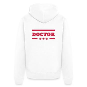 Doctor Arzt Médecin Docteur Medecine Life - Unisex Premium Organic Zip Hoodie - white - Back - Thijin (182cm)