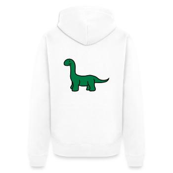 long-necked neck long cute cute little kids big co - Unisex Premium Organic Zip Hoodie - white - Back - Thijin (182cm)