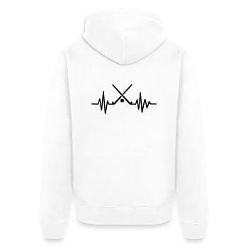 Field hockey - Unisex Premium Organic Zip Hoodie - white - Back - Thijin (182cm)