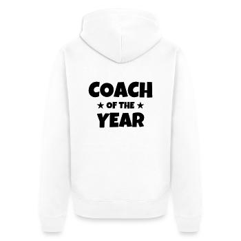 Coach / Coaching / Trainer / Sport - Unisex Premium Bio Zip Hoodie - Weiß - Hinten - Thijin (182cm)