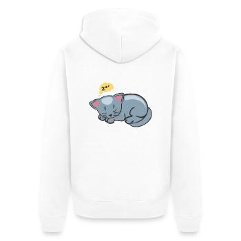 chat dort dormir ronron zzz dessin 2702 - Veste à capuche bio Premium Unisexe - blanc - Dos - Thijin (182cm)