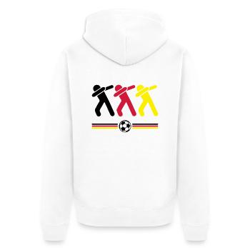 dabbing deutschland fussball - Unisex Premium Bio Zip Hoodie - Weiß - Hinten - Thijin (182cm)