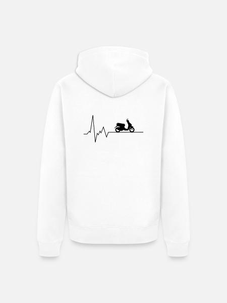 herzschlag roller - Unisex Premium Bio Zip Hoodie - Weiß