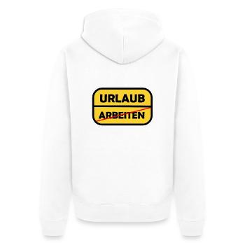 Travail -> Vacances - Veste à capuche bio Premium Unisexe - blanc - Dos - Thijin (182cm)