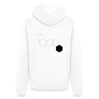 Raute - Unisex Premium Bio Zip Hoodie - Weiß - Hinten - Thijin (182cm)
