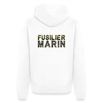 Fusiller Marin - Camouflage Double - Veste à capuche bio Premium Unisexe - blanc - Dos - Thijin (182cm)