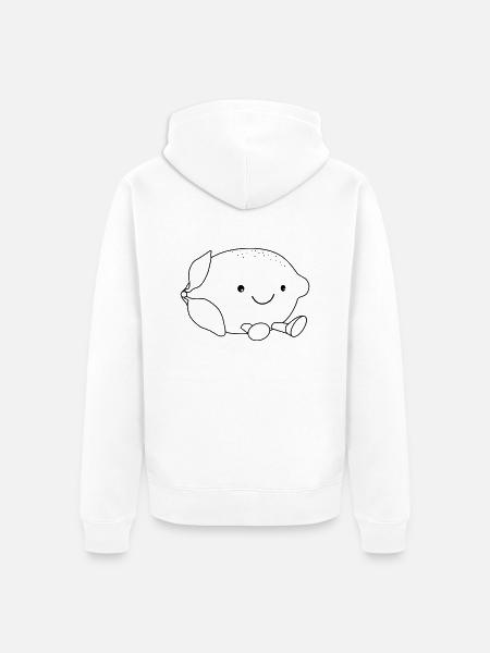 Zitrone süß - Unisex Premium Bio Zip Hoodie - Weiß