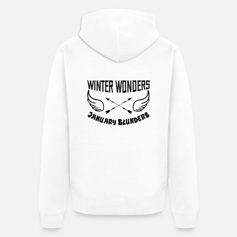 winter wonders january blunders - Veste à capuche bio Premium Unisexe - blanc