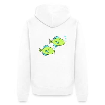 fische comic 2 - Unisex Premium Bio Zip Hoodie - Weiß - Hinten - Thijin (182cm)