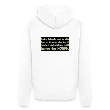 Bauer Spruch - Unisex Premium Bio Zip Hoodie - Weiß - Hinten - Thijin (182cm)