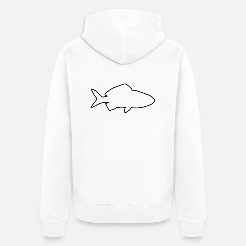 goldfisch 1 - Unisex Premium Bio Zip Hoodie - Weiß