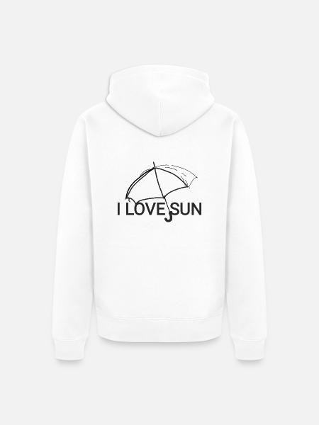 Ich liebe Sonne - Unisex Premium Bio Zip Hoodie - Weiß