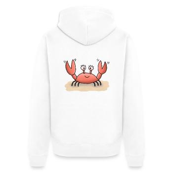 Crab Crawly - Unisex Premium Organic Zip Hoodie - white - Back - Thijin (182cm)