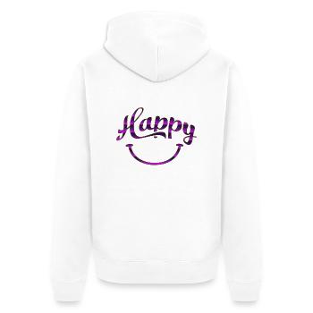 glückliche Zitate positives Zitat niedliche Liebe Positivität - Unisex Premium Bio Zip Hoodie - Weiß - Hinten - Thijin (182cm)