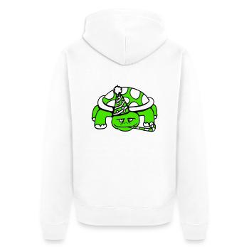 Turtle Birthday Party Hat Years Old - Unisex Premium Organic Zip Hoodie - white - Back - Thijin (182cm)