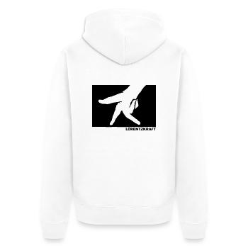 Lorentzkraft - Unisex Premium Bio Zip Hoodie - Weiß - Hinten - Thijin (182cm)