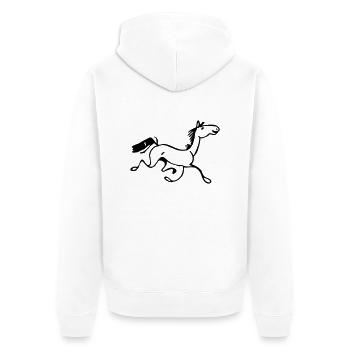 dada-Pferd - Unisex Premium Bio Zip Hoodie - Weiß - Hinten - Thijin (182cm)