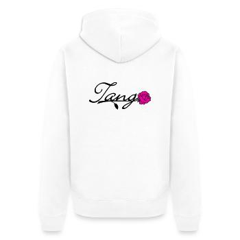 Tango mit Rose / Tango with Rose (2c) - Unisex Premium Bio Zip Hoodie - Weiß - Hinten - Thijin (182cm)