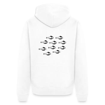 Fische - Unisex Premium Bio Zip Hoodie - Weiß - Hinten - Thijin (182cm)