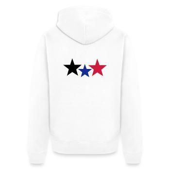 Stars - Unisex Premium Bio Zip Hoodie - Weiß - Hinten - Thijin (182cm)