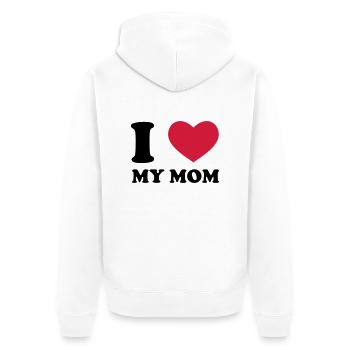 I Love My Mom - Unisex Premium Bio Zip Hoodie - Weiß - Hinten - Thijin (182cm)