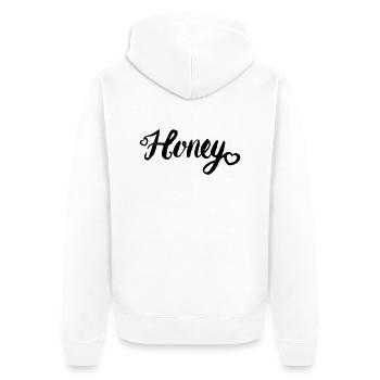 Honey - Unisex Premium Bio Zip Hoodie - Weiß - Hinten - Thijin (182cm)