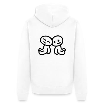 Amitié - amour - ligne - Veste à capuche bio Premium Unisexe - blanc - Dos - Thijin (182cm)