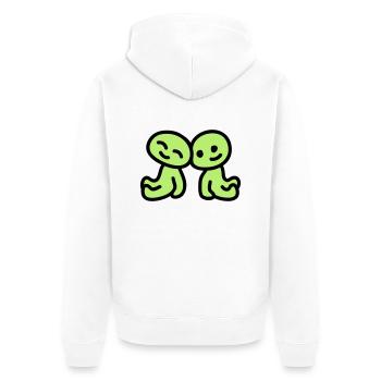 Friendship - love - Unisex Premium Organic Zip Hoodie - white - Back - Thijin (182cm)