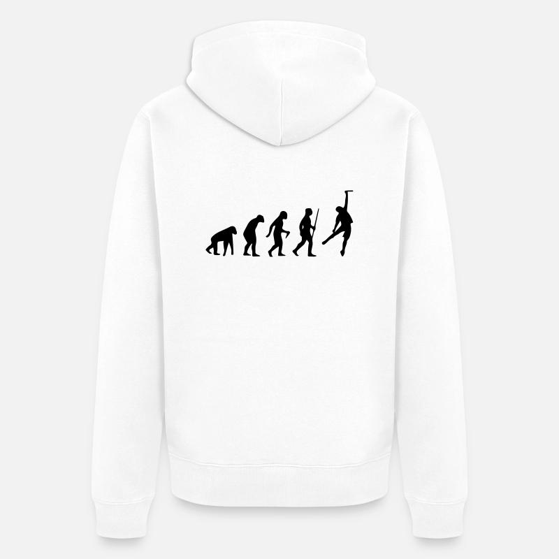 KLETTERN EVOLUTIONSTHEORIE SHIRT - Unisex Premium Bio Zip Hoodie - Weiß