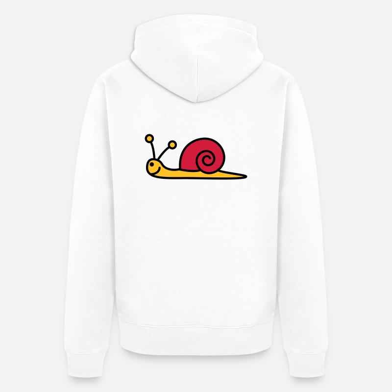 schnecke_3c - Unisex Premium Bio Zip Hoodie - Weiß