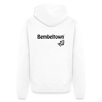 Bembeltown Haute Couture - Unisex Premium Bio Zip Hoodie - Weiß - Hinten - Thijin (182cm)