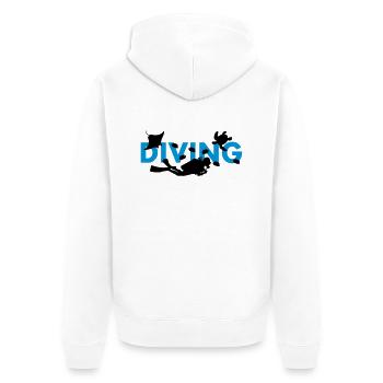 diving tauchen - Unisex Premium Bio Zip Hoodie - Weiß - Hinten - Thijin (182cm)