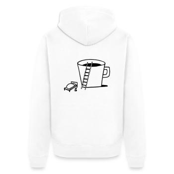 good rning-coffee - Unisex Premium Bio Zip Hoodie - Weiß - Hinten - Thijin (182cm)