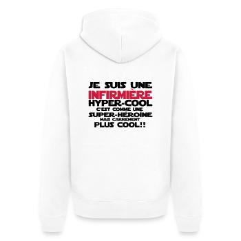 une infirmière hyper-cool - Veste à capuche bio Premium Unisexe - blanc - Dos - Thijin (182cm)