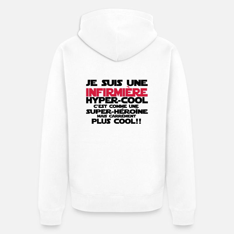 une infirmière hyper-cool - Veste à capuche bio Premium Unisexe - blanc