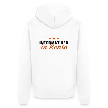 Informatiker Rente - Unisex Premium Bio Zip Hoodie - Weiß - Hinten - Thijin (182cm)