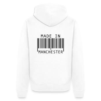 Made in Manchester - Unisex Premium Bio Zip Hoodie - Weiß - Hinten - Thijin (182cm)