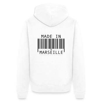 Made in Marseille - Veste à capuche bio Premium Unisexe - blanc - Dos - Thijin (182cm)
