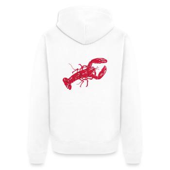 LobsterColoredTee - Unisex Premium Organic Zip Hoodie - white - Back - Thijin (182cm)