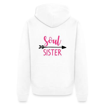 Soul Sister Left - Unisex Premium Bio Zip Hoodie - Weiß - Hinten - Thijin (182cm)