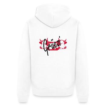 grüezi - Unisex Premium Organic Zip Hoodie - white - Back - Thijin (182cm)