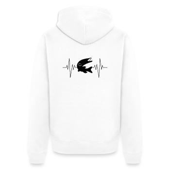 Pike Pulse - Unisex Premium Bio Zip Hoodie - Weiß - Hinten - Thijin (182cm)