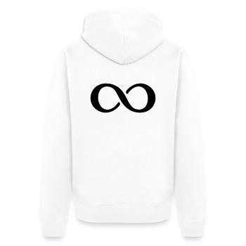 Symbol Unendlichkeit - Unisex Premium Bio Zip Hoodie - Weiß - Hinten - Thijin (182cm)