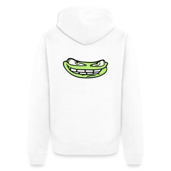 visage tête mal meme sourire drôle comique comique - Veste à capuche bio Premium Unisexe - blanc - Dos - Thijin (182cm)