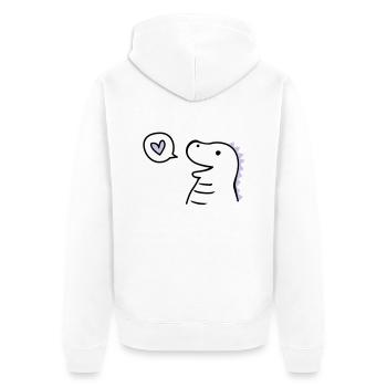 Cute Dino - Unisex Premium Bio Zip Hoodie - Weiß - Hinten - Thijin (182cm)