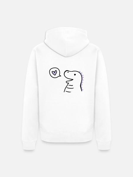 Cute Dino - Unisex Premium Bio Zip Hoodie - Weiß