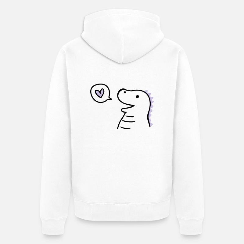 Cute Dino - Veste à capuche bio Premium Unisexe - blanc
