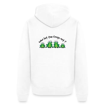 Qui a laissé les grenouilles Out? - Veste à capuche bio Premium Unisexe - blanc - Dos - Thijin (182cm)
