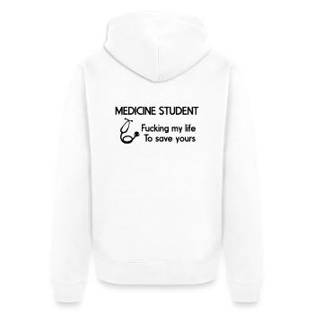 Medicine Student - Veste à capuche bio Premium Unisexe - blanc - Dos - Thijin (182cm)