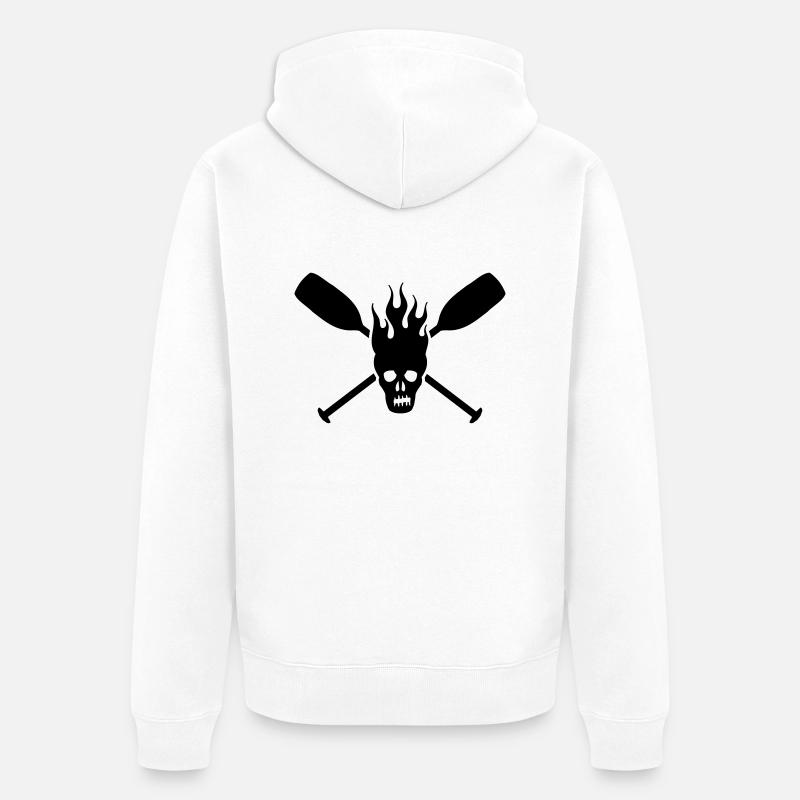 paddle skull - Veste à capuche bio Premium Unisexe - blanc